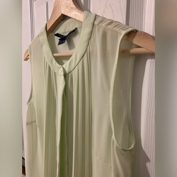 French Connection Light Green Sleeveless Blouse - Picture 2 of 7